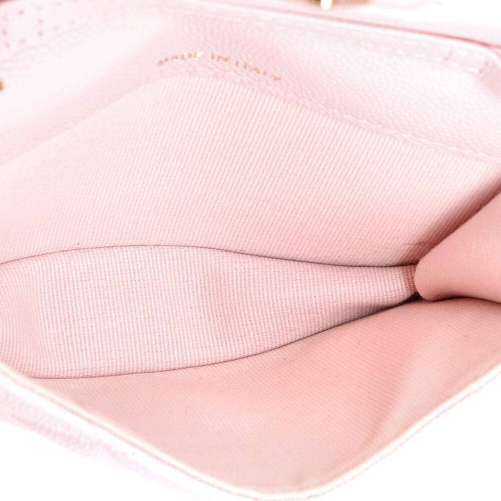Chanel Classic Flap Card Holder on Chain Quilted Caviar Mini Pink - Picture 5 of 6
